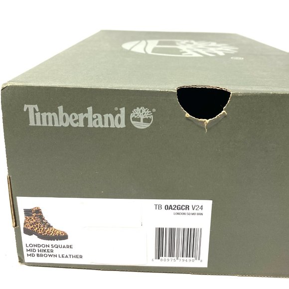 Timberland WOMEN Size TB 0A2GCR V24 LONDON SQUARE MID HIKER Brown Leather Boots - Picture 9 of 10